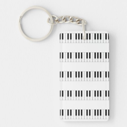 Music Piano Keyboard Pattern Keychain