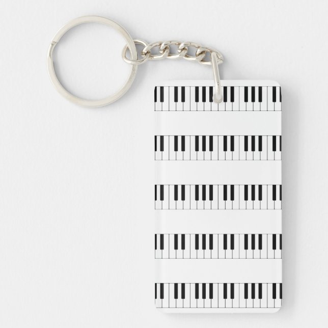 Music: Piano Keyboard Pattern Keychain (Front)