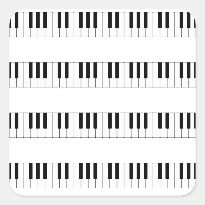 Music: Piano Keyboard Pattern Square Sticker Zazzle com