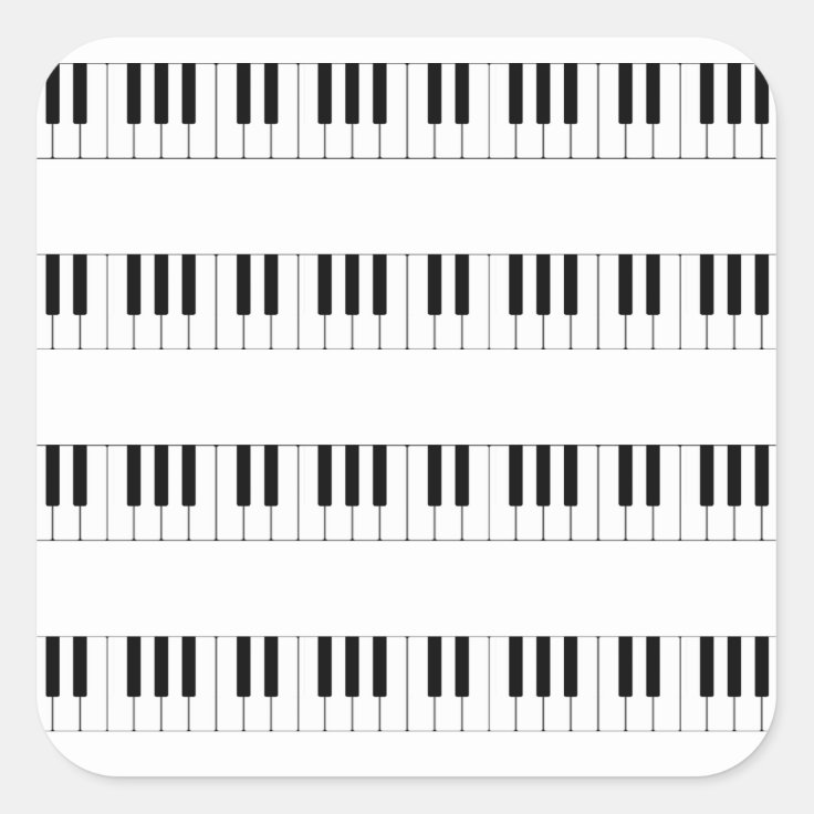 Music: Piano Keyboard Pattern Square Sticker | Zazzle