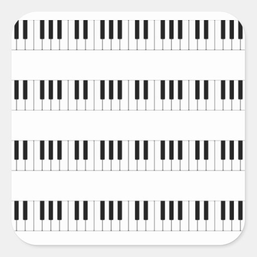 Music: Piano Keyboard Pattern Square Sticker | Zazzle