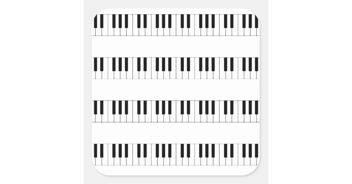 Music: Piano Keyboard Pattern Square Sticker | Zazzle