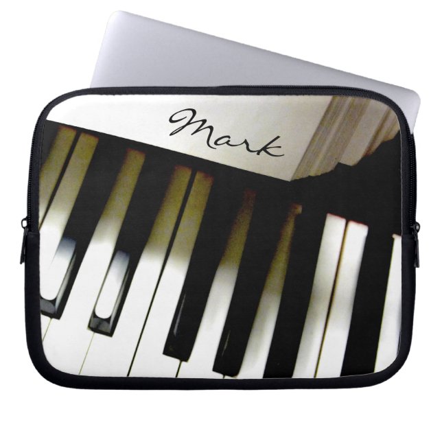 Music Piano Keyboard Personalized Laptop Sleeve (Front)