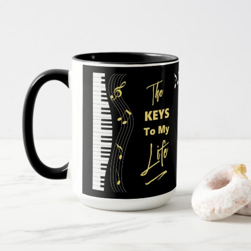 Music Piano Keyboard Players Fun Musical Notes Mug