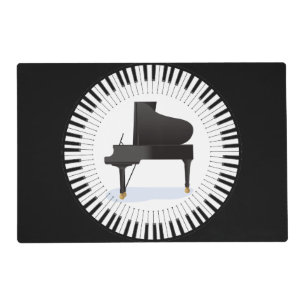 Music Piano Keynote Black laminated Placemat