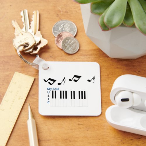 Music Piano Keys Musical Notes  Keychain