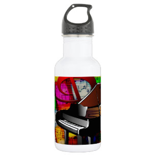 Music Piano Keys Notes Teacher Destiny Instruments Stainless Steel Water Bottle