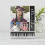 Music Piano Keys, Photo Graduation Invitation (Standing Front)