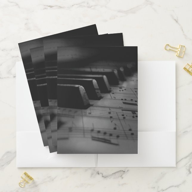  Music Piano Keys Pocket Folder (In Situ)