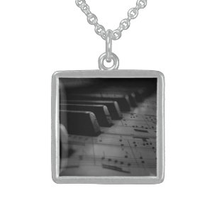  Music Piano Keys Sterling Silver Necklace