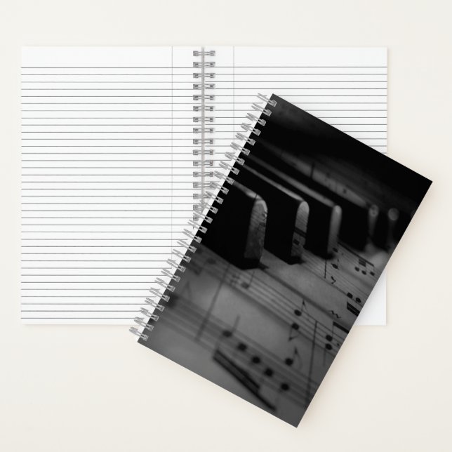  Music Piano Keys Tote Bag Notebook (Inside)