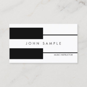 Music Piano Lessons Professional Instructor Business Card