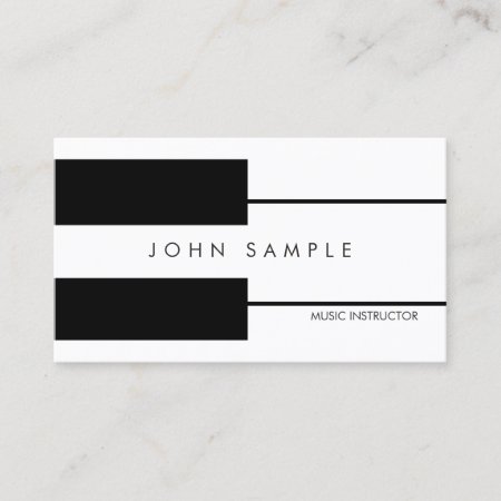 Music Piano Lessons Professional Instructor Business Card