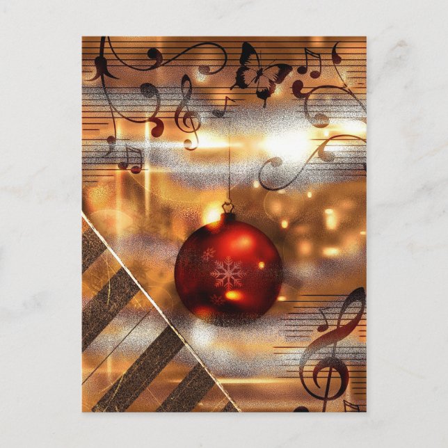 Music piano teacher Christmas Holiday Postcard (Front)