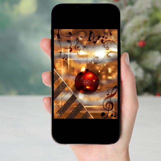 Music piano teacher holiday greeting Cards (Front Digital)