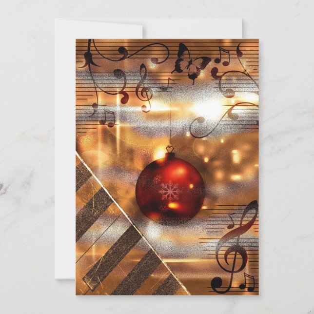 Music piano teacher holiday greeting Cards (Front)