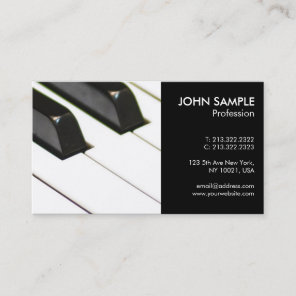 Music Piano Teacher Professional Simple Business Card