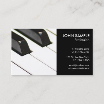 Music Piano Teacher Professional Simple Business Card by art_grande at Zazzle
