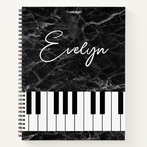 Music Piano Themed Spiral Notebook Pianist 