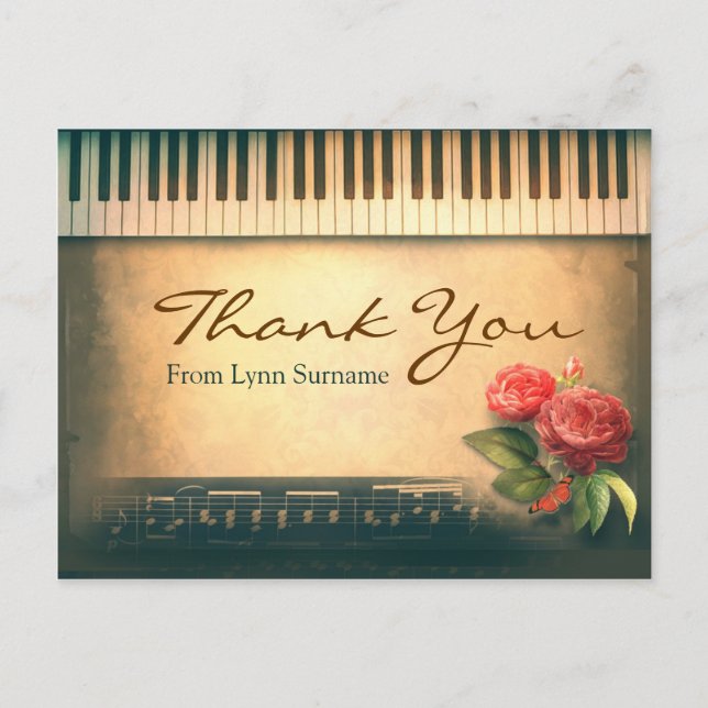 music piano vintage postcards (Front)