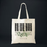 music piano watercolor foliage tote bag<br><div class="desc">music piano personalized name bag</div>
