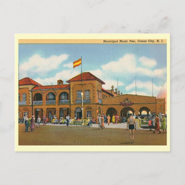 Music Pier, Ocean City, NJ Vintage Postcard (Front)