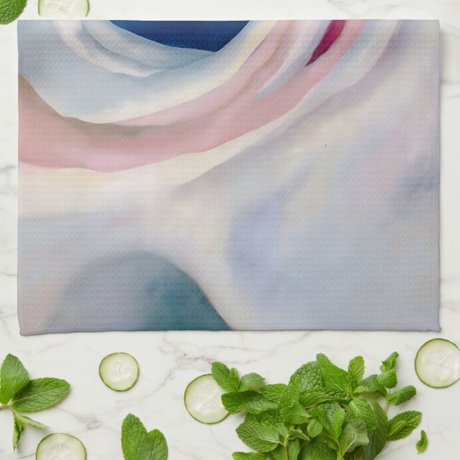 Music Pink and Blue by O'Keeffe Kitchen Towel (Folded)