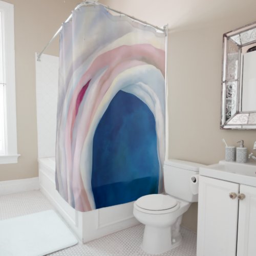 Music Pink and Blue by OKeeffe Shower Curtain