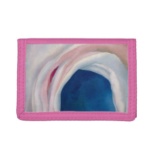 Music Pink and Blue by O'Keeffe Tri-fold Wallet