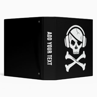 Music Pirate Piracy anti-riaa icon 3 Ring Binder