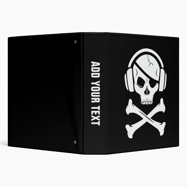 Music Pirate Piracy anti-riaa icon 3 Ring Binder (Background)