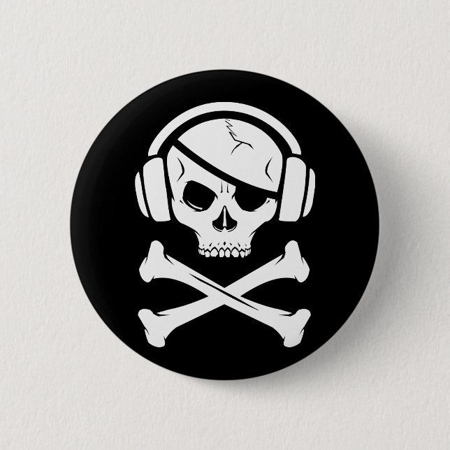 Music Pirate Piracy anti-riaa icon Button (Front)