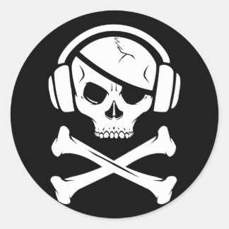 Music Pirate Piracy anti-riaa icon Classic Round Sticker