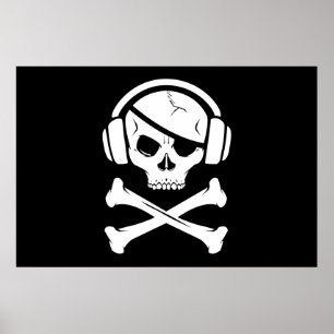 Music Pirate Piracy anti-riaa icon Poster