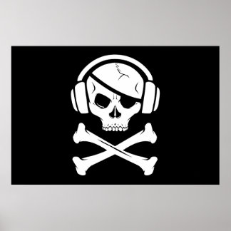 Music Pirate Piracy anti-riaa icon Poster