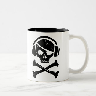 Music Pirate Piracy anti-riaa icon Two-Tone Coffee Mug