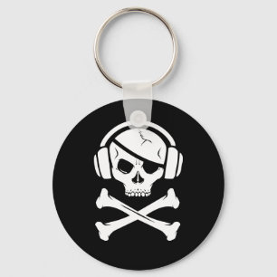 Music Pirate Piracy anti-riaa logo Keychain