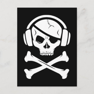 Music Pirate Piracy anti-riaa logo Postcard