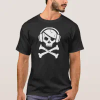  The Pirate Bay Logo Flag Crossbones Skull T-Shirt : Clothing,  Shoes & Jewelry