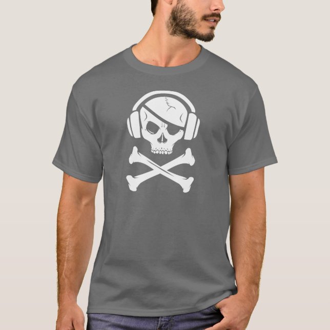 Music Pirate Piracy anti-riaa logo T-Shirt (Front)