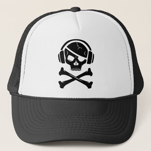 Music Pirate Piracy anti-riaa logo Trucker Hat (Front)