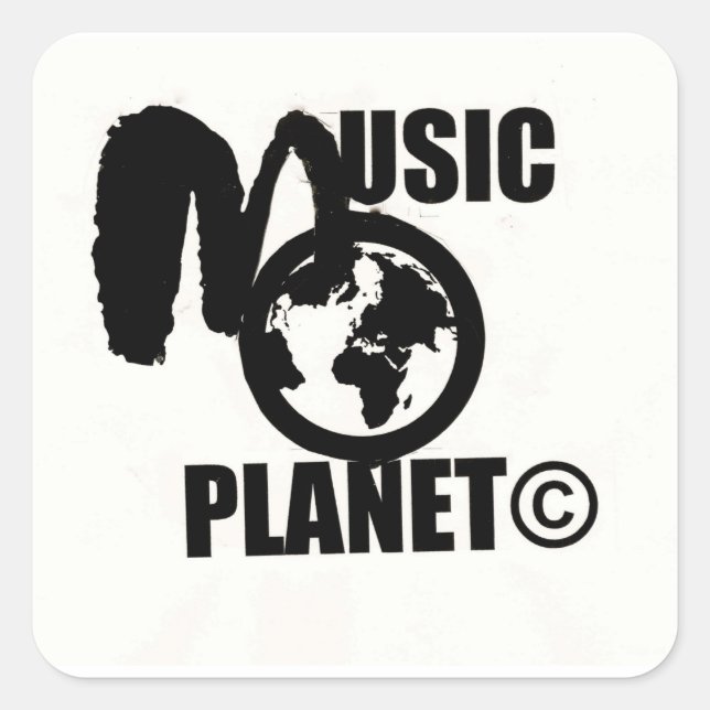 MUSIC PLANET Square Stickers (Front)