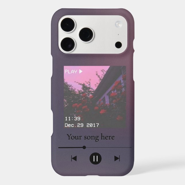 Music Player Aesthetic Phone Case, iPhone 17 Pro  Case (Back)