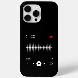 Music Player Artist and Song Personalized Black iPhone 15 Pro Max Case