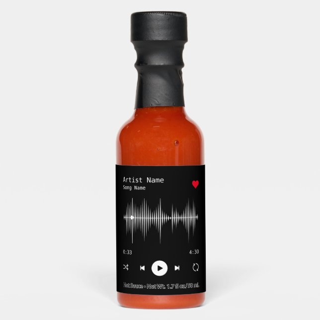Music Player Artist and Song Personalized Hot Sauces (Front)