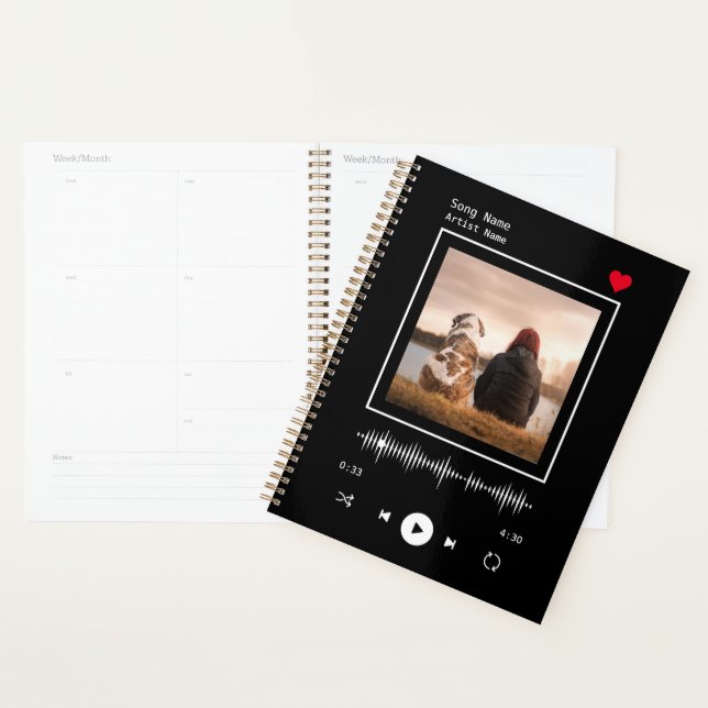 Music Player Artist and Song Personalized Photo Planner (Display)