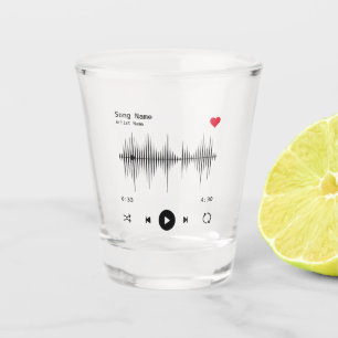 Music Player Artist and Song Personalized Shot Glass