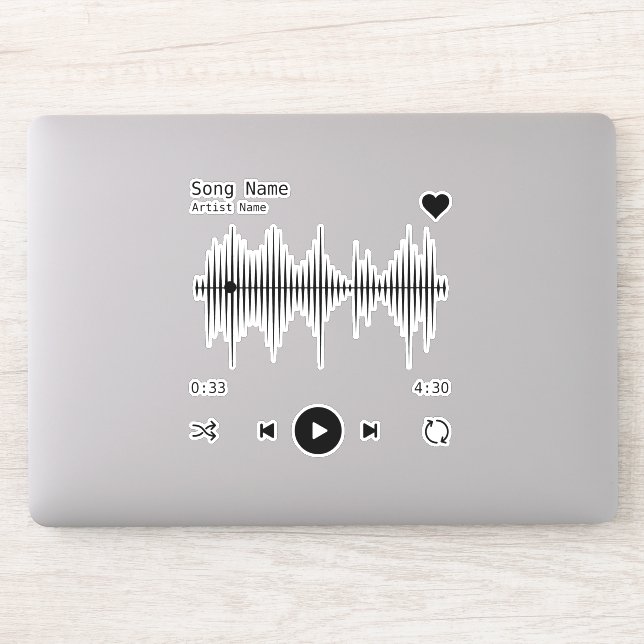 Music Player Artist and Song Personalized Sticker (Computer)