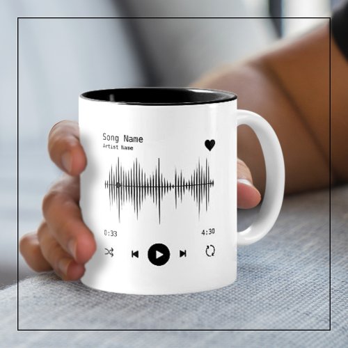 Music Player Artist and Song Personalized White Two_Tone Coffee Mug