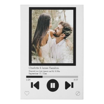 Music Player First Dance Photo Faux Canvas Print by Ricaso_Wedding at Zazzle